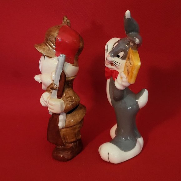 VTG Warner Brothers Elmer Fudd And Bugs Bunny Salt & Pepper Set 1993 - Picture 7 of 16